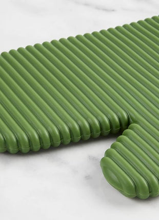 KITCHENAID Ribbed Soft Silicone Oven Mitt 2-Pack Set, 7.5"x13", Matcha