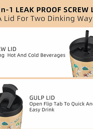 BJPKPK 26oz Tumbler With lid And Straw Stainless Steel Travel Coffee Mug Insulated Tumblers Cups,Spring Party Brown