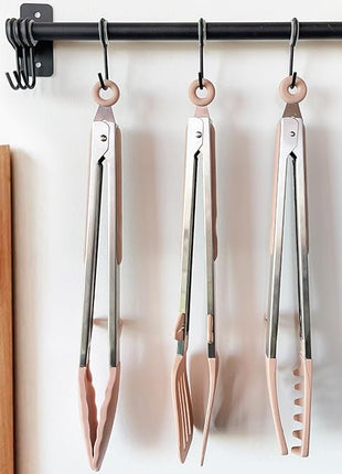 Tongs for Cooking, 12" Kitchen Tongs with Silicone Tips, Food Grade Serving Tongs Set of 3, Pink