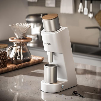 Burr Coffee Grinder,Wirsh Electric Single Dose Coffee Grinder Geimori GU38 with 38mm 6-Core Conical Burr,Stepless Adjustment for Espresso,Drip,French Press,Cold Brew,Bellows Included.