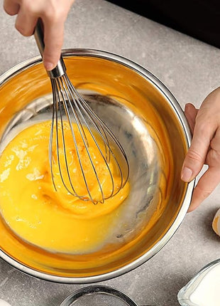 Whisks for Cooking, 3 Pack Stainless Steel Whisk for Blending, Whisking, Beating and Stirring, Enhanced Version Balloon Wire Whisk Set, 8"+10"+12"