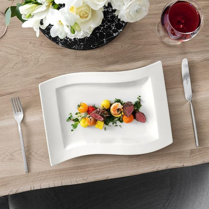Villeroy & Boch New Wave Serving Dish, 19.25 in, Premium Porcelain, White