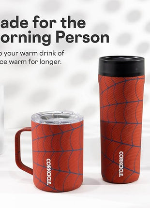 Corkcicle Classic Coffee Mug - Triple Insulated Stainless Steel for Travel - Shatter-Proof Lid - Keeps Drink Hot Over 3 Hours - Holiday Mug Gift - Great for Gifting Warmth - 16 oz - Spider-Man