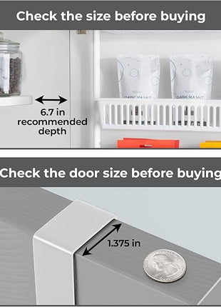 Smart Design Over-The-Door Organizer for Storage – Perfect for Pantry Organization, Bedroom, Bathroom Storage, Playroom, or Kitchen - Adjustable Steel Frame with 6 Baskets & Wall Mount – White