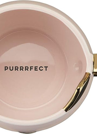 Pinky Up Chloe Cat Ceramic Coffee Mug, Tea Cups, Travel Mugs for Cappuccino, Latte, Hot Chocolate, Milk, Herbal Teas, 12 oz, Set of 1, Pink