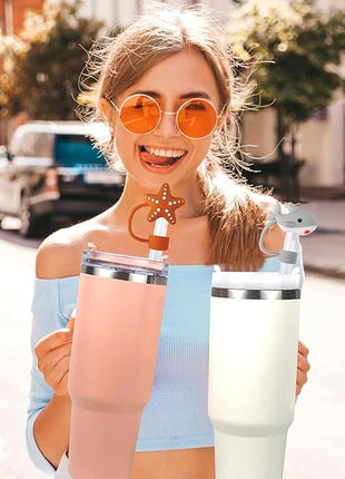 6P Straw Cover for Stanley Cup, Silicone Straw Topper for Stanley Cup 30&40oz with Tumblers, 10mm 0.4in Lid Accessories (Reusable)