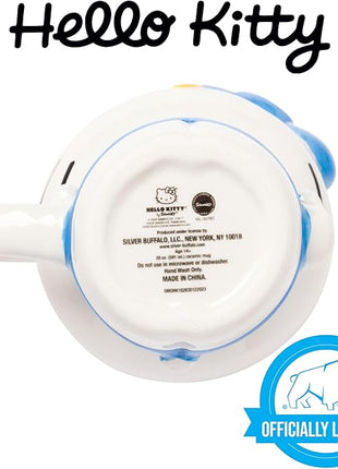 Silver Buffalo Sanrio Hello Kitty Full Body Blue Dress Ceramic 3D Sculpted Mug, 20 Ounces