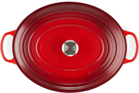 Le Creuset Enameled Cast Iron Signature Oval Dutch Oven, 15.5 qt., Cerise