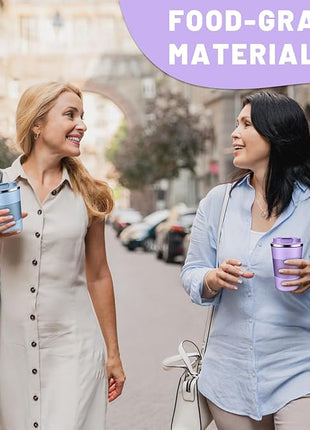 Insulated Coffee Tumblers with Flip Lid 12oz / 17oz, Stainless Steel Travel Coffee Mug Leak Proof, Vacuum Insulated Coffee Mug Reusable Cup, Keeps Cold and Hot for Coffee Tea