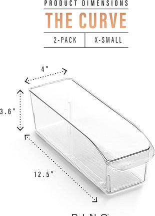 BINO | Plastic Storage Bins, Small | THE CURVE COLLECTION | Multi-Use Organizer Bins | Storage Containers Kitchen, Pantry and Home Organization | Fridge Organizers | Pantry Organization and Storage