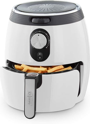 Dash Deluxe Electric Air Fryer + Oven Cooker with Temperature Control, Non-stick Fry Basket, Recipe Guide + Auto Shut off Feature, 1200-Watt, 3 Quart - White