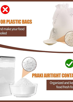 PRAKI Airtight Food Storage Containers Set with Lids - 24 PCS, BPA Free Kitchen and Pantry Organization, Plastic Leak-proof Canisters for Cereal Flour & Sugar - Labels & Marker