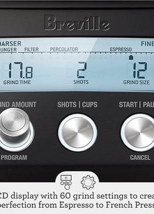 Breville the Smart Grinder Pro BCG820BST, Black Stainless Steel