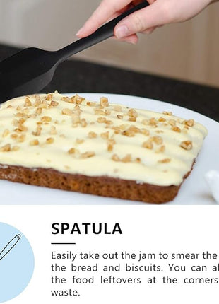 NileHome 4 Pack Silicone Spatula and Whisk Kitchen Utensils with Silicone Brush Heat Resistant BPA-free Rubber Spatula for Scraping, Baking, Cooking, Mixing-Black