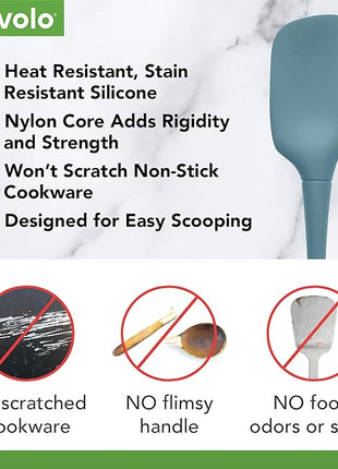 Tovolo Flex-Core All Silicone Spatula, Tapered Silicone Edge for Scraping, Ergonomic Handle, Heat-Resistant Rubber Spatula, BPA-Free & Dishwasher Safe Baking Tool & Kitchen Utensil