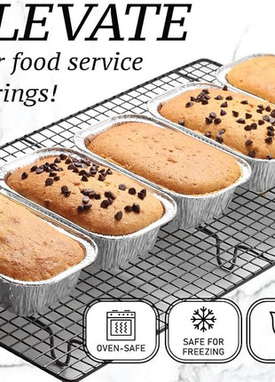 Spare Essentials (55 Pack) 1LB Mini Foil Loaf Pans - 1 Pound Disposable Aluminum Baking Pans for Individual Bread, Cake, Meatloaf - Small Loaf Pans with Liners, Small Bread Tins 6 x 3.5 x 2