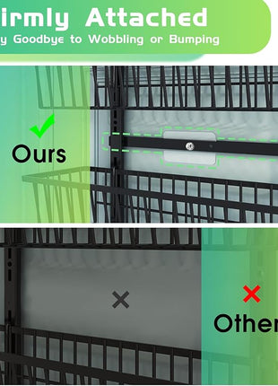 Over The Door Pantry Organizer, Pantry Organization and Storage, 8-Tier Deep Baskets Hanging Heavy-Duty Metal, Wall Spice Rack Seasoning Shelves for Home & Kitchen, Laundry Room Bathroom, Black