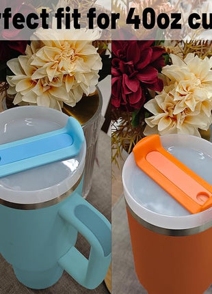 40 OZ Tumbler Lid Replacement Fit for Stanley Cup, 2 Pack Replacement Lids Fit for Stanley Travel Tumbler, Spill Proof Tumbler Covers for Stanley Cup Accessories (Opaque - Orange)