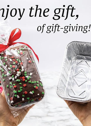 Spare Essentials (55 Pack) 1LB Mini Foil Loaf Pans - 1 Pound Disposable Aluminum Baking Pans for Individual Bread, Cake, Meatloaf - Small Loaf Pans with Liners, Small Bread Tins 6 x 3.5 x 2