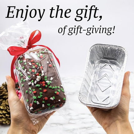 Spare Essentials (55 Pack) 1LB Mini Foil Loaf Pans - 1 Pound Disposable Aluminum Baking Pans for Individual Bread, Cake, Meatloaf - Small Loaf Pans with Liners, Small Bread Tins 6 x 3.5 x 2