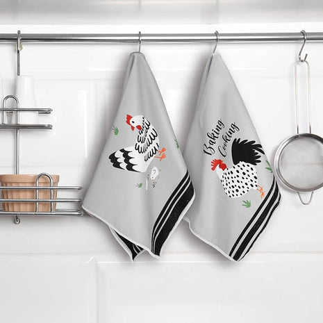 Boyiee Set of 6 Farm Chickens Kitchen Towels Farmhouse Absorbent Dish Tea Towels Rustic Country Rooster 24 x 16 Inches Gifts Chickens Hand Washcloth Gifts for Kitchen Bathroom Decorations