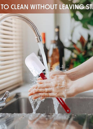 Norme 4 Pcs High Temp Silicone Spatulas Heat Resistant Rubber Spatula Commercial Silicone Scraper with Handle for Kitchen Cook Baking Mixing Utensil, Dishwasher Safe (10 Inch)