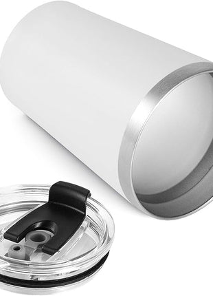 VEGOND 12oz Tumbler Stainless Steel Tumbler bulk Vacuum Insulated Double Wall Travel Tumbler with Lid and Straw Reusable Tumbler, White 1 Pack
