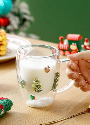 Christmas Gifts For Women Mom Friends Kids Grandma Men Cute Coffee Mugs with Christmas Socks Glass Espresso Tea Cups Kawaii Christmas Stocking Stuffers Decorations Presents Funny White Elephant Gifts