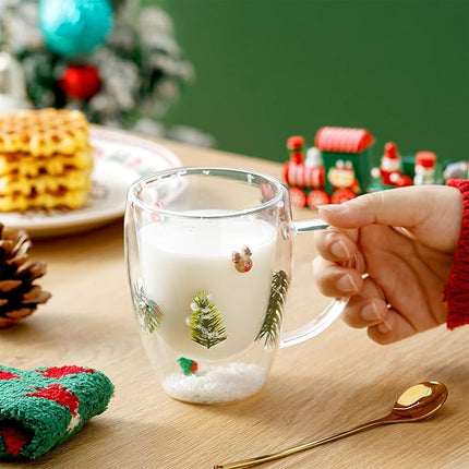 Christmas Gifts For Women Mom Friends Kids Grandma Men Cute Coffee Mugs with Christmas Socks Glass Espresso Tea Cups Kawaii Christmas Stocking Stuffers Decorations Presents Funny White Elephant Gifts