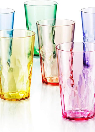 SCANDINOVIA - 19oz Unbreakable Premium Drinking Glasses Set of 6 - Super Grade Acrylic Plastic - Perfect for Gifts - Dishwasher Safe - Stackable - Drinkware Cups Reusable Water Tumbler