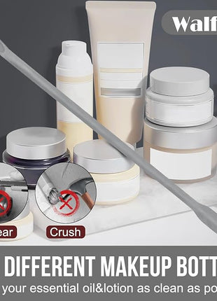 Walfos Silicone Spatula Set (7pcs) - 600℉ Heat Resistant Silicone Scraper Spatulas with Stainless Steel Core, Non Stick Flexible Rubber Spatula for Cooking, Baking and Mixing, Gray