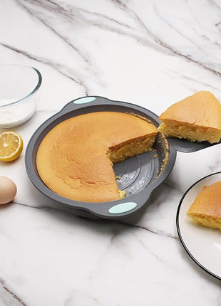 To encounter 9 Inch Silicone Round Cake Pans, 2 Pack Nonstick Silicone Baking Pans Set, Food Grade Cake Molds, with Metal Reinforced Frame More Strength