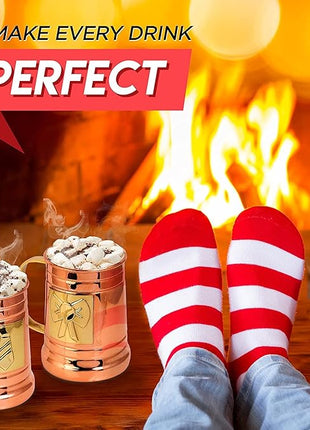 G GOODYGOODS Moscow Mule Copper Mugs: Make Any Drink Taste Better! 100% Pure Solid Copper His & Hers Gift Set - 2 Hammered 18 OZ Cups, 2 Unique Straws, Jigger & Recipe Booklet