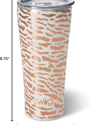 Swig Life 32oz Insulated Tumbler, Travel Coffee Tumbler with Lid, Cup Holder Friendly Travel Coffee Mug, Stainless Steel with Lid (Glamazon Rose)
