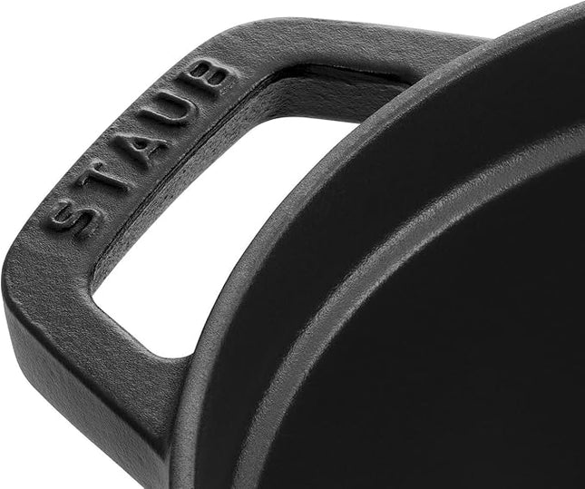 staub La Cocotte Oval 40500-271 Pico Cocotte Oval Black 10.6 inches (27 cm) Large Two-Handed Cast Iron Pot Induction Compatible
