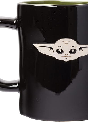 Silver Buffalo Star Wars Mandalorian The Child Wax Resist Ceramic Pottery Mug, 24.5 Ounces