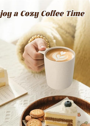 Homienly Wheat Straw Coffee Mugs, Alternative to Plastic Coffee Cups, Set of 6, Unbreakable Camping Coffee Mugs, 16 OZ Cups for Tea, Coffee, Milk, Dishwasher and Microwave Safe Kids Mug, Multi