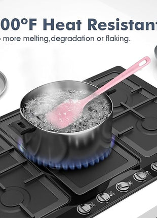 5 Pieces Silicone Spatula Set, Food Grade Rubber Spatula, Upgrade Strong Handle with Ergonomic Grip, Heat Resistant Up to 600°F for Nonstick Cookware, Cooking Candy Series