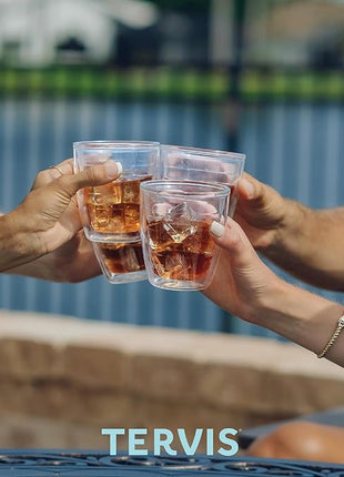 Tervis Clear & Colorful Tabletop 12oz Made in USA Double Walled Insulated Tumbler Travel Cup Keeps Drinks Cold & Hot, 12oz, Clear