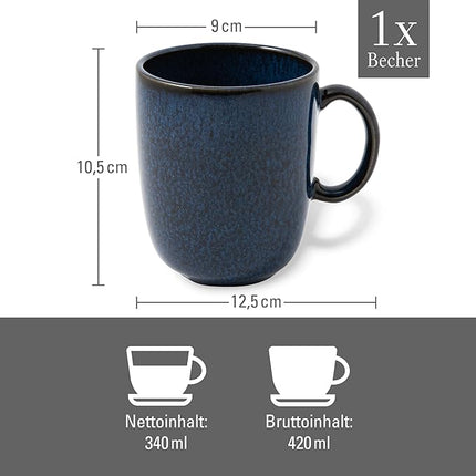 Villeroy & Boch Lave Bleu Mug, Premium Porcelain