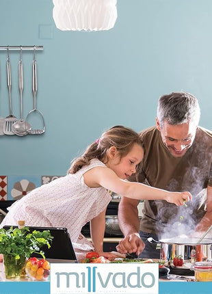 Stainless Steel Big Cooking Spoon, Kitchen Utensils and Gadgets, 15 Inch Large Spoon For for Cooking, Basting, Serving, Dishwasher Safe Metal Utensil, Durable, Solid Construction