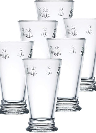 La Rochere Napoleon Bee Double Old Fashioned Tumbler Set of 6 – La Rochere Bee Glassware Sets – Fancy Glassware Drinking Glasses (15 oz)