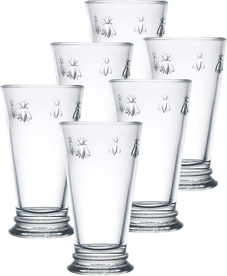 La Rochere Napoleon Bee Double Old Fashioned Tumbler Set of 6 – La Rochere Bee Glassware Sets – Fancy Glassware Drinking Glasses (15 oz)