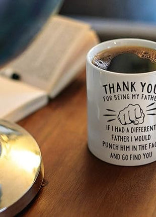 DQG CVT Best Dad Mug - Thank You for Being My Father Funny Coffee Mug - Fathers Day For Dad Husband - Unique Birthday Christmas Ideas For Him From Daughter, Son, Wife - Novelty Cup 11oz
