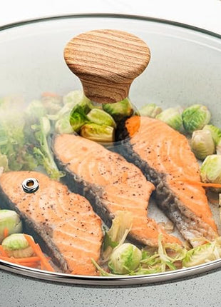 SENSARTE Nonstick Ceramic Saute Pan 12-Inch, 5QT Non-toxic Deep Frying Pan Skillet with Lid, Healthy No Teflon Cookware, Stay Cool Handle, Induction Compatible, PFAS Free