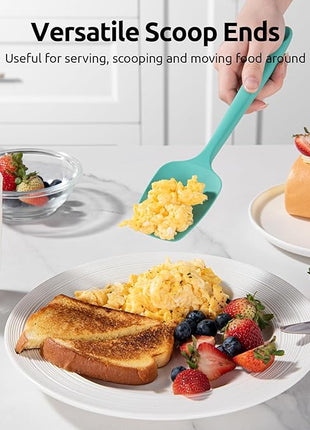 High Heat Resistant Silicone Spatula: U-Taste 600ºF Hot-Proof Food Grade Rubber Kitchen Baking Scraper, Flexible and Sturdy Cooking Utensil for Mixing Scraping in NonStick Cookware (4PCS, Multicolors)