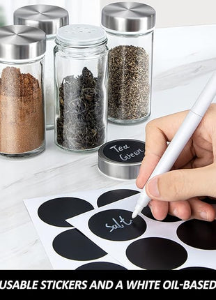 Rotating Spice Rack Organizer with Jars(20Pcs), Seasoning Organizer for Cabinet, Kitchen Spice Racks for Countertop, Revolving Stainless Steel Spice Organizer