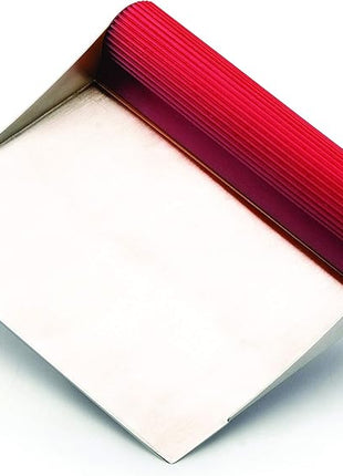 Rachael Ray Tools and Gadgets Stainless Steel Pastry Scraper / Bench Scrape / Kitchen Tool for Baking and Cooking / Dishwasher Safe, Red