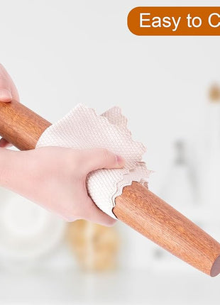 AISOSO French Rolling Pin, 15.75 Inches Wood Rolling Pins for Baking, Extra Long Classic Wooden Dough Roller for Fondant Pizza Pie Crust Cookie Pastry, Kitchen Baking Essentials, Brown