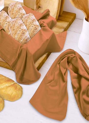 Urban Villa Kitchen Towels Solid Rust Towels Set of 6 20" X30” 100% Cotton Highly Absorbent Quick Drying Dish Cloths & Dish Towels Thanksgiving Fall Tea Towels with Hanging Loop Towels